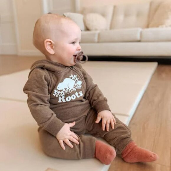 Roots CABIN Tan Kids One Piece Footie - Picture 1 of 7